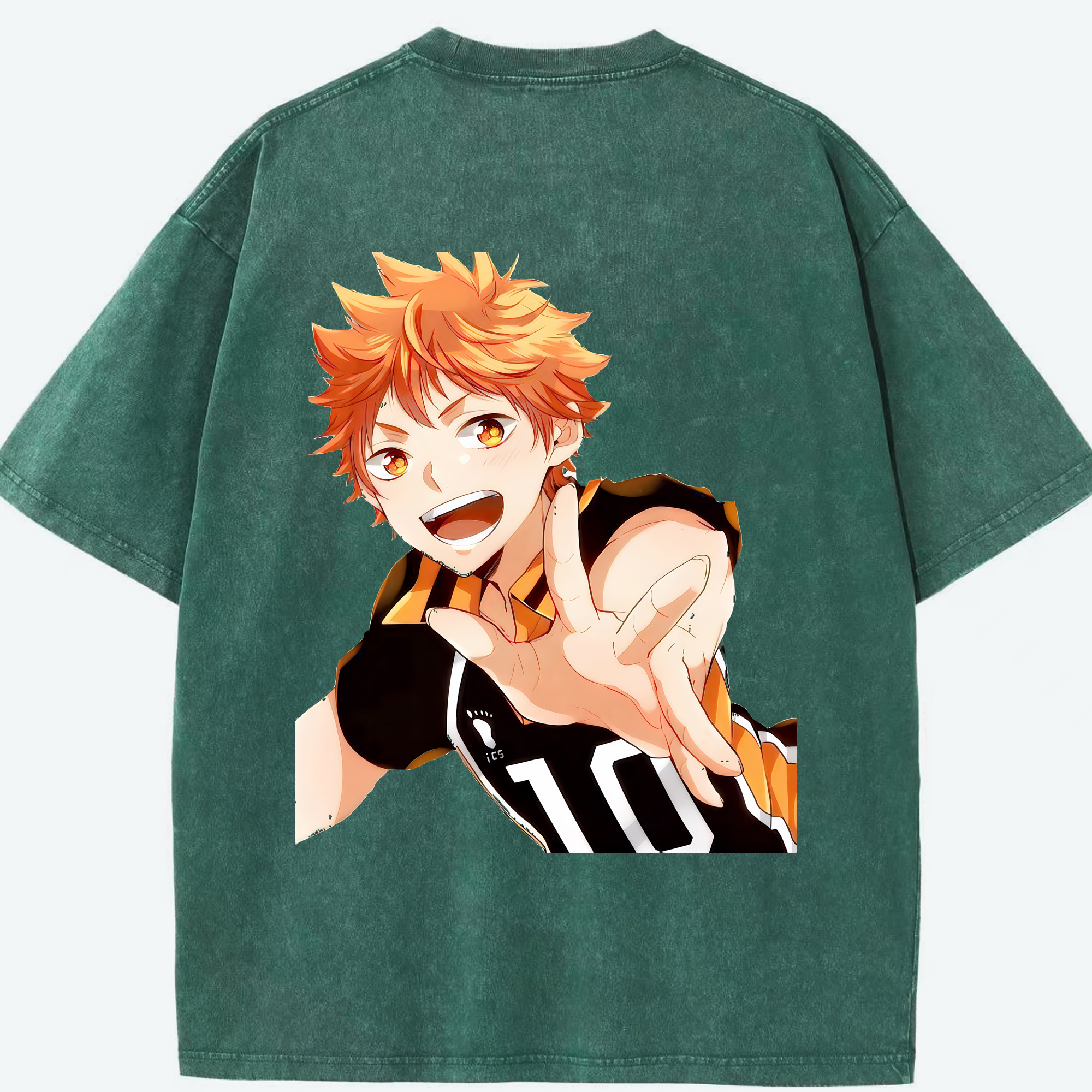 （画像用） ハイキュー!! Haikyu!! 綿100% ヴィンテージ風 半袖Tシャツ（背面プリント）